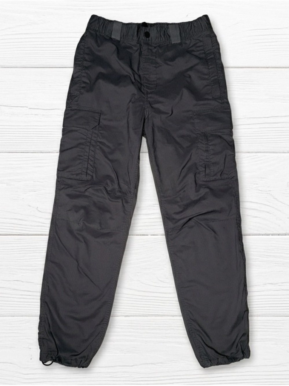 H&M Charcoal Gray Tactical Cargo Pants Adjustable Hem Size XS Regular Fit